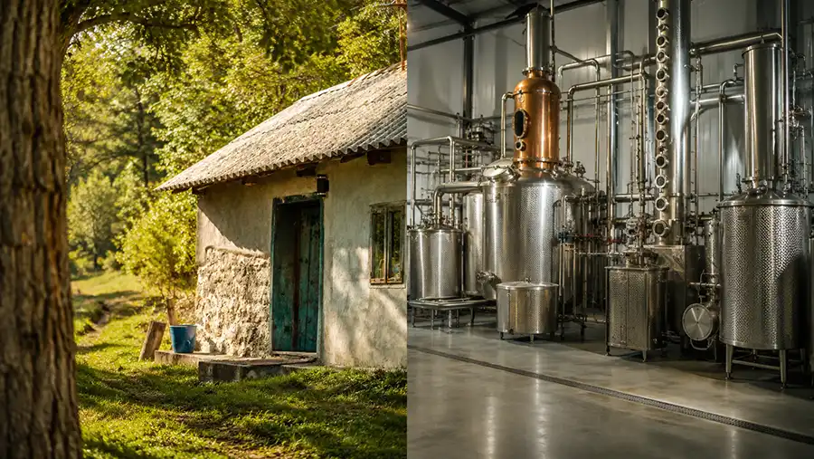 Poređenje domaće i industrijske proizvodnje rakije